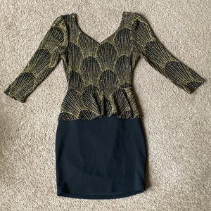 Black & Gold Dress, Ipona short dress sparkly.